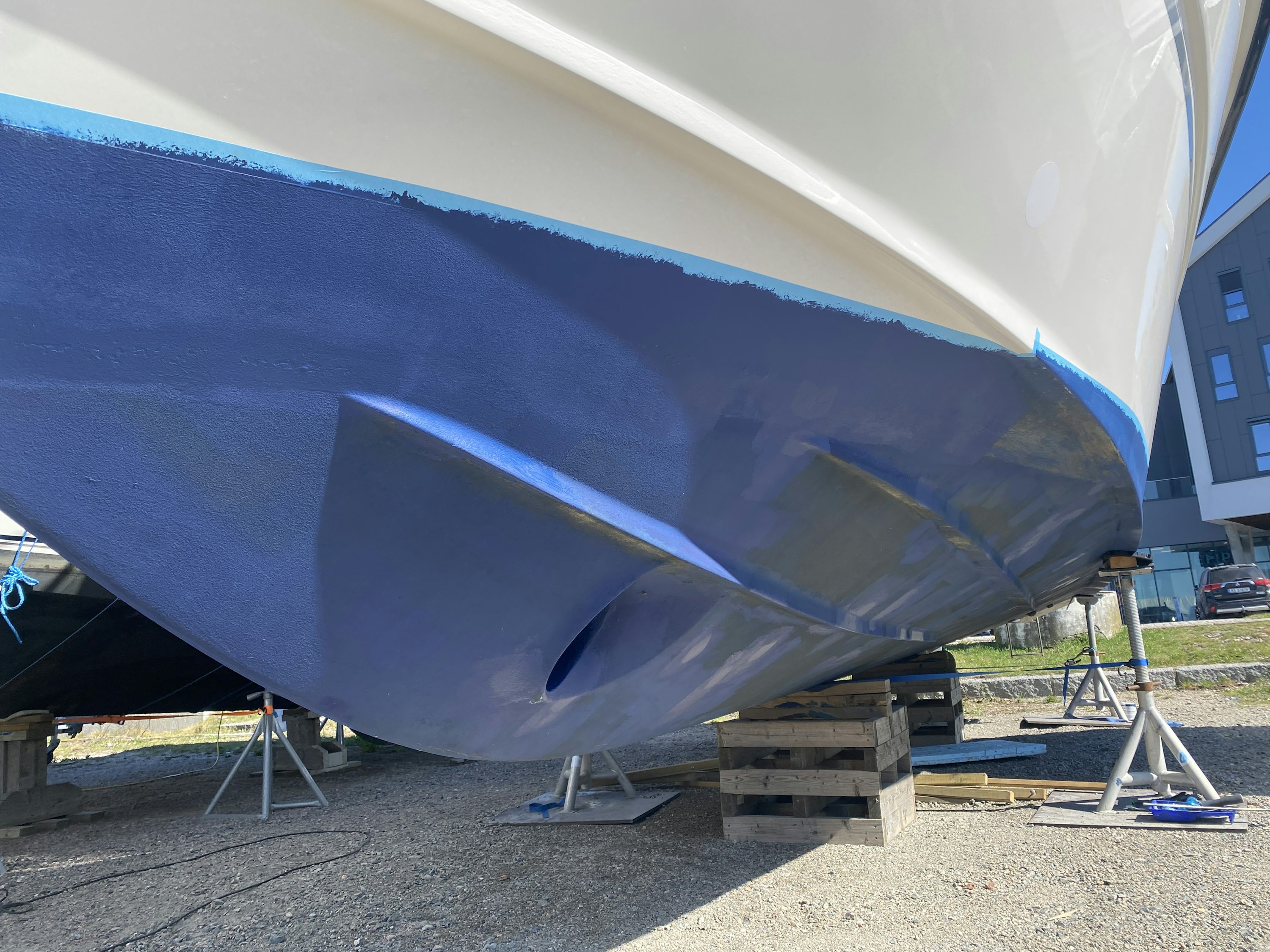 Boat hull prepared for service