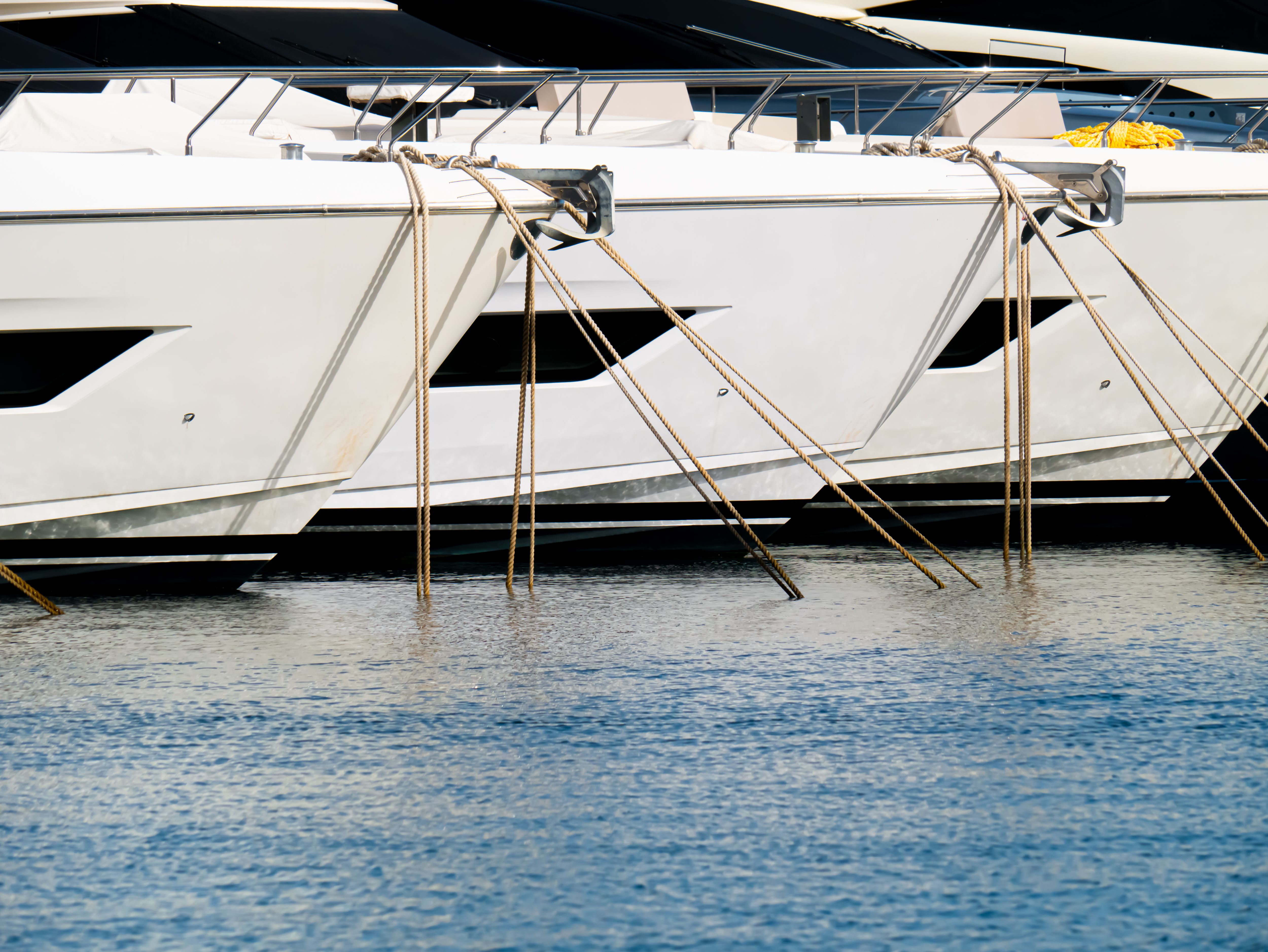 Detailed boat deck and marine hardware