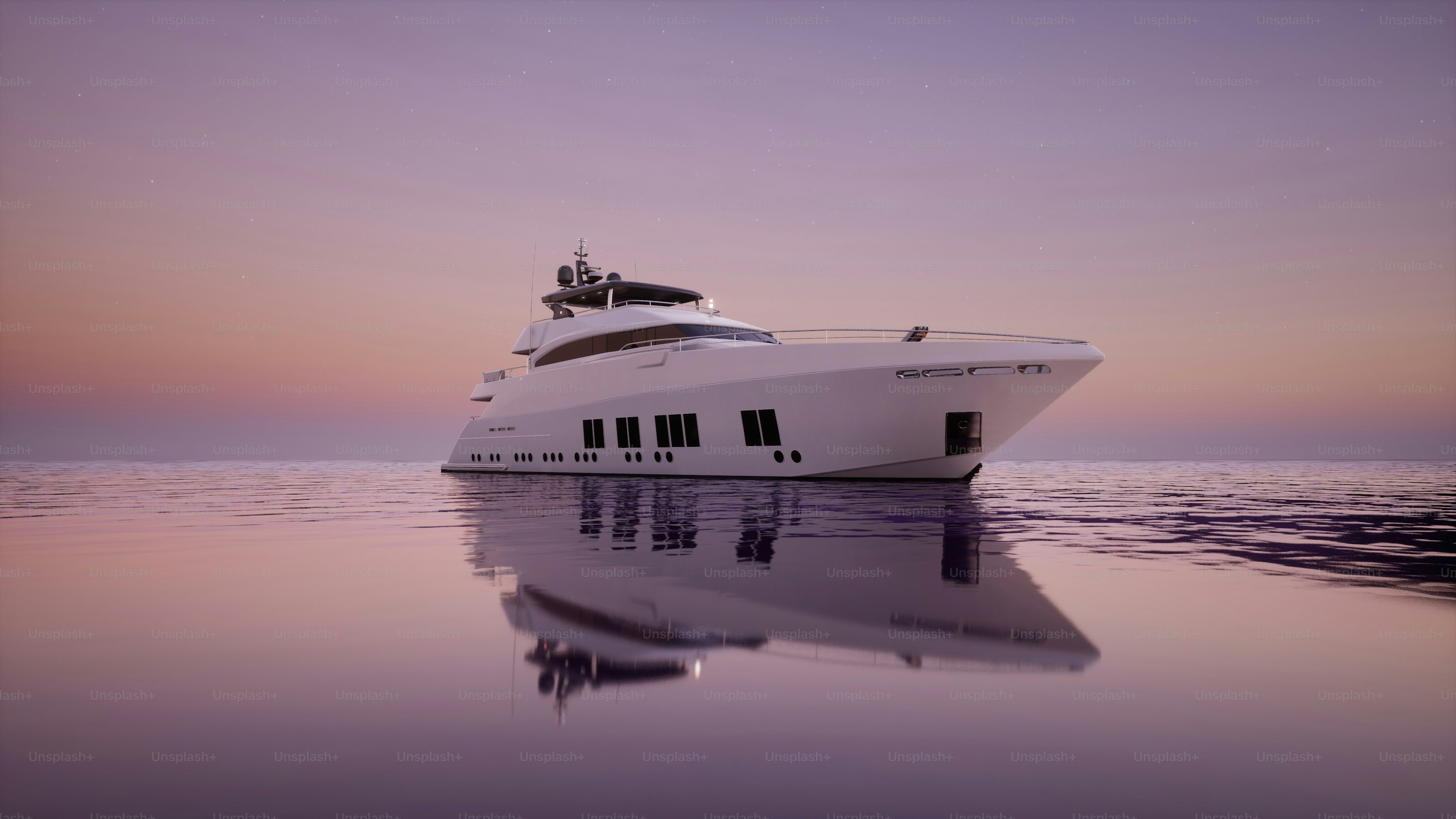 Luxury yacht on calm water